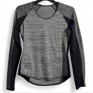 Athleta Heathered Gray Long Sleeve Training Top Reflective Running Shirt - Sz XS